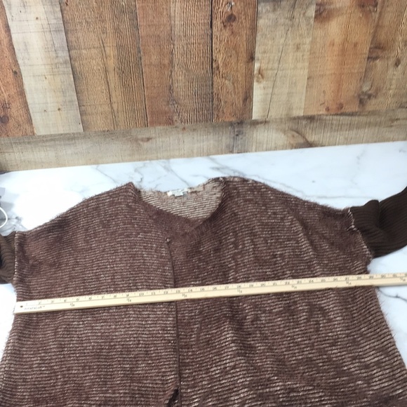 Simply Noelle Brown Tan Striped Cardigan Womens XXL Open Drape‎ Front Eyelash - Picture 9 of 11